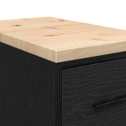 vidaXL Garagekast 30x51x85 cm massief grenenhout zwart
