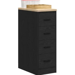 vidaXL Garagekast 30x51x85 cm massief grenenhout zwart