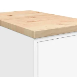 vidaXL Garagekast 30x51x85 cm massief grenenhout wit