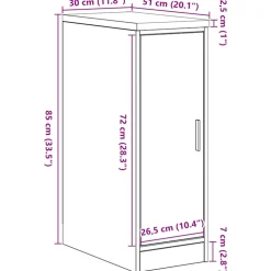 vidaXL Garagekast 30x51x85 cm massief grenenhout gerookt eiken