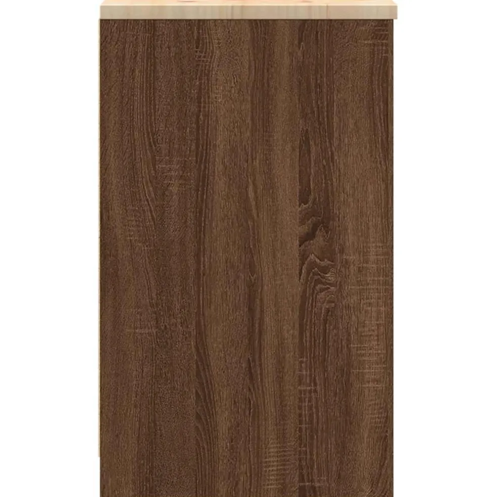 vidaXL Garagekast 30x51x85 cm massief grenenhout bruin eikenkleurig