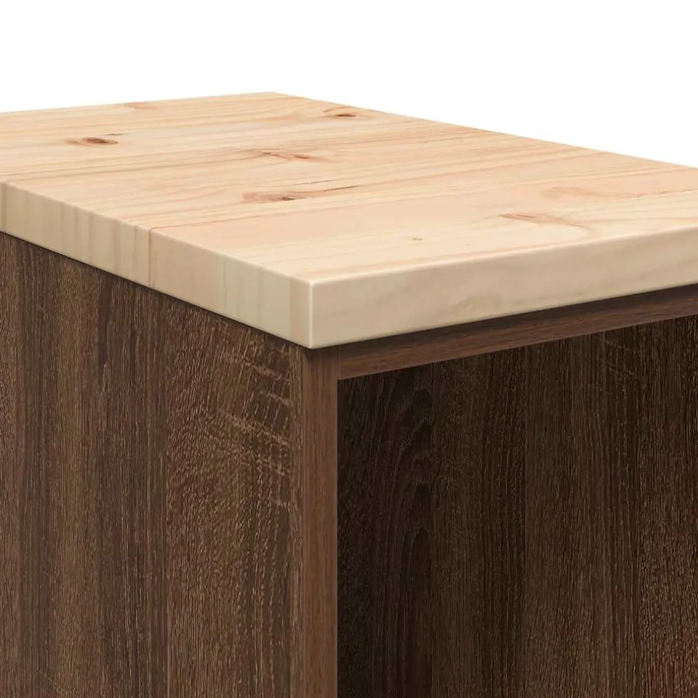 vidaXL Garagekast 30x51x85 cm massief grenenhout bruin eikenkleurig