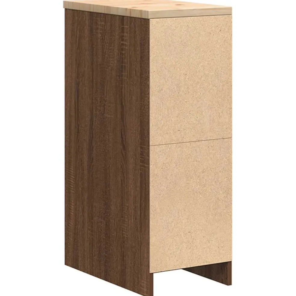 vidaXL Garagekast 30x51x85 cm massief grenenhout bruin eikenkleurig