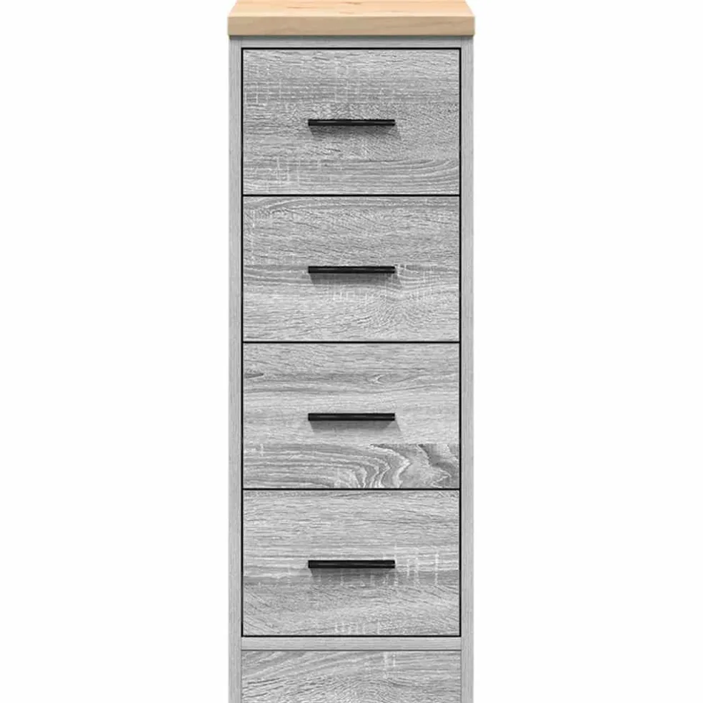 vidaXL Garagekast 30x51x85 cm massief grenenhout grijs sonoma