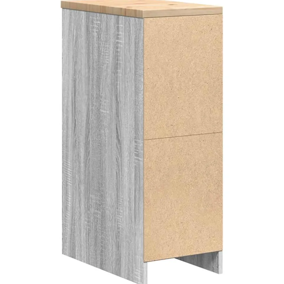 vidaXL Garagekast 30x51x85 cm massief grenenhout grijs sonoma