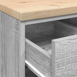 vidaXL Garagekast 30x51x85 cm massief grenenhout grijs sonoma