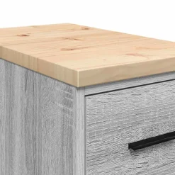 vidaXL Garagekast 30x51x85 cm massief grenenhout grijs sonoma