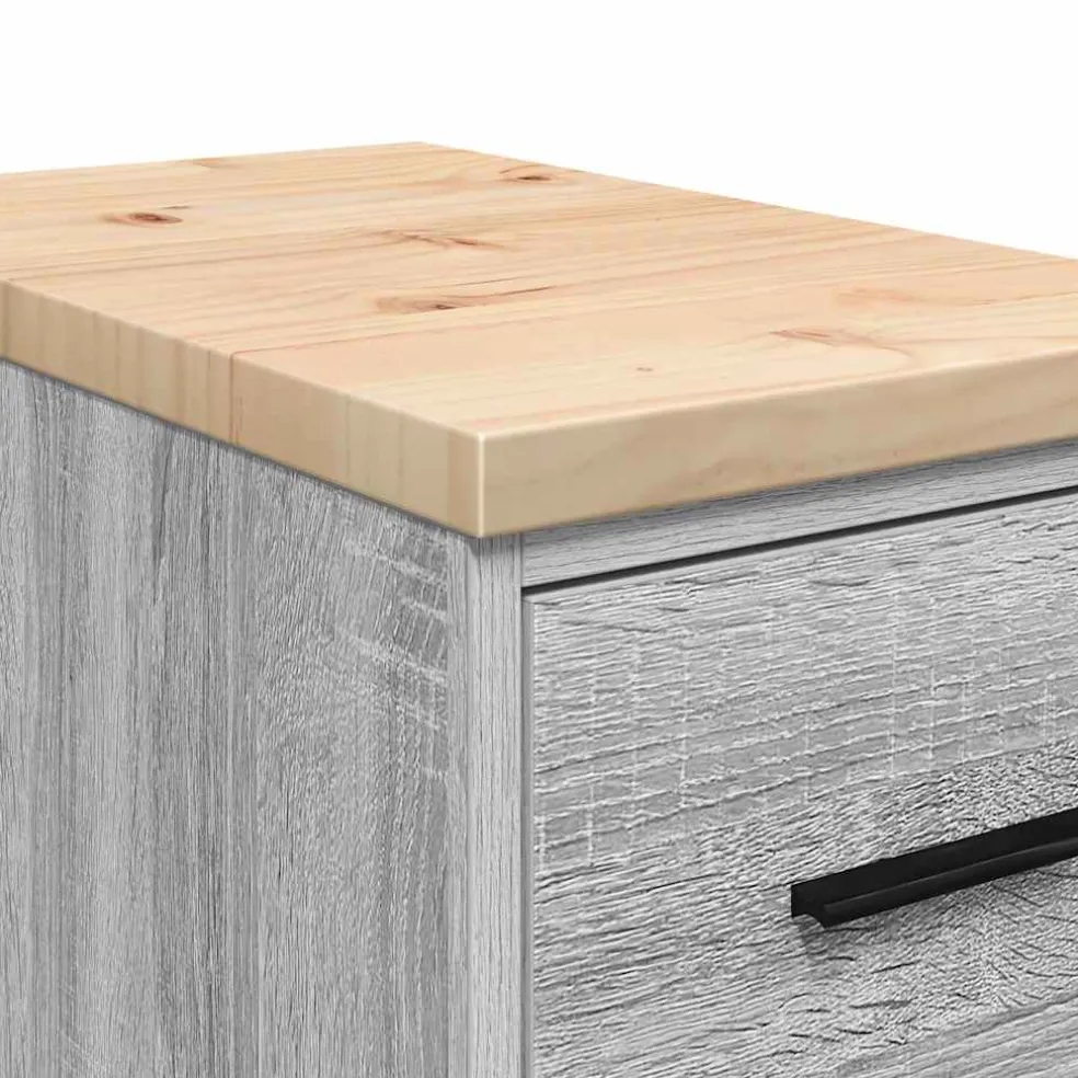 vidaXL Garagekast 30x51x85 cm massief grenenhout grijs sonoma