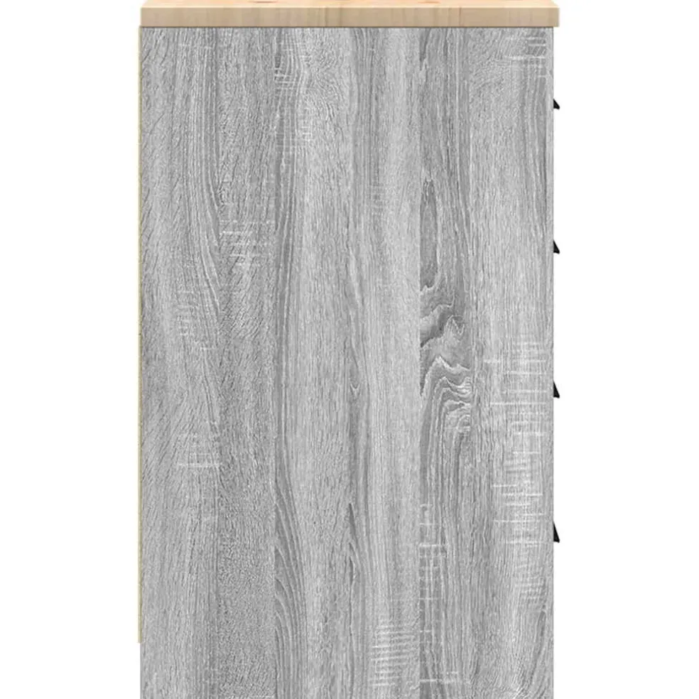 vidaXL Garagekast 30x51x85 cm massief grenenhout grijs sonoma