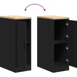 vidaXL Garagekast 30x51x85 cm massief grenenhout zwart