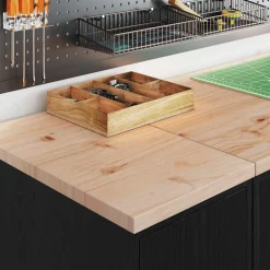 vidaXL Garagekast 30x51x85 cm massief grenenhout zwart