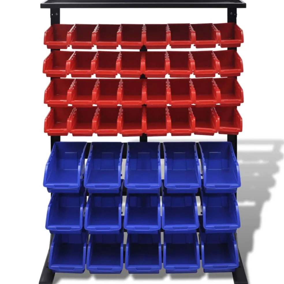 vidaXL Garage opbergrek (Blauw en Rood)