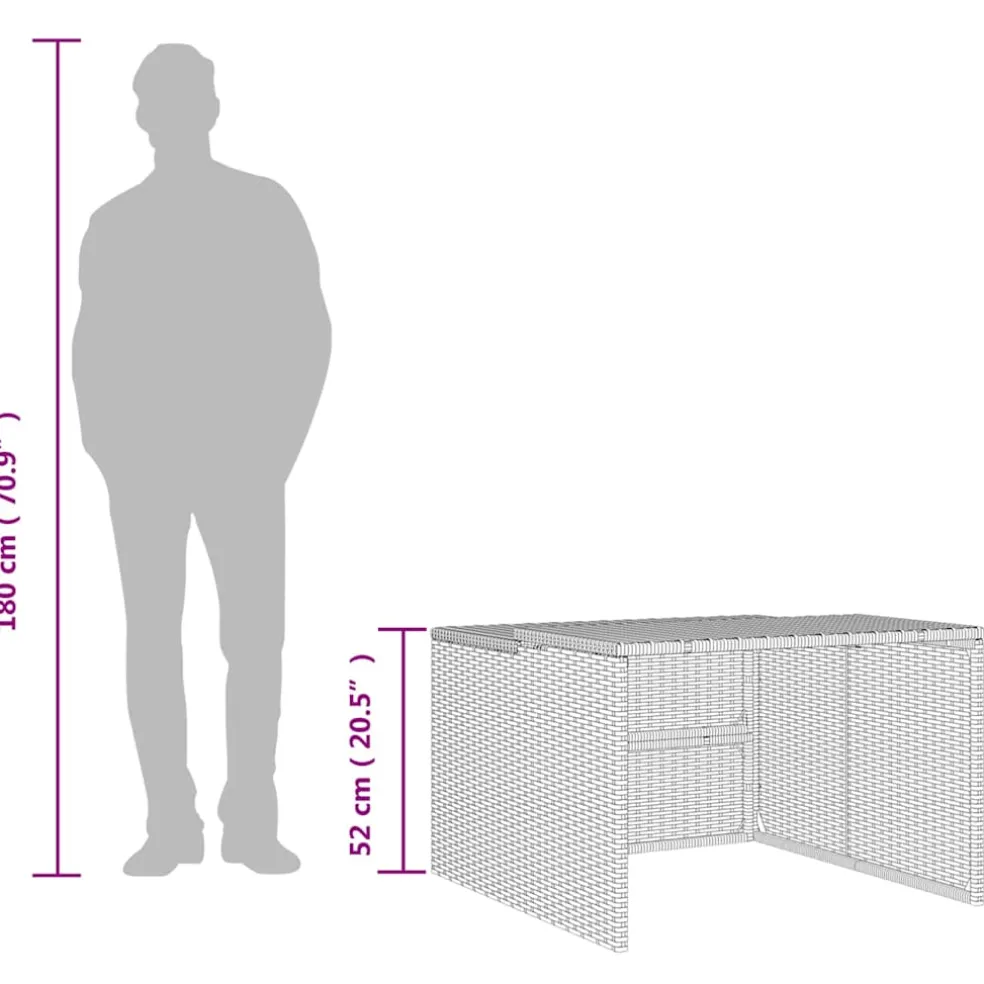 vidaXL Garage voor robotmaaier 86x90x52/57 cm poly rattan grijs