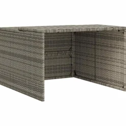 vidaXL Garage voor robotmaaier 86x90x52/57 cm poly rattan grijs