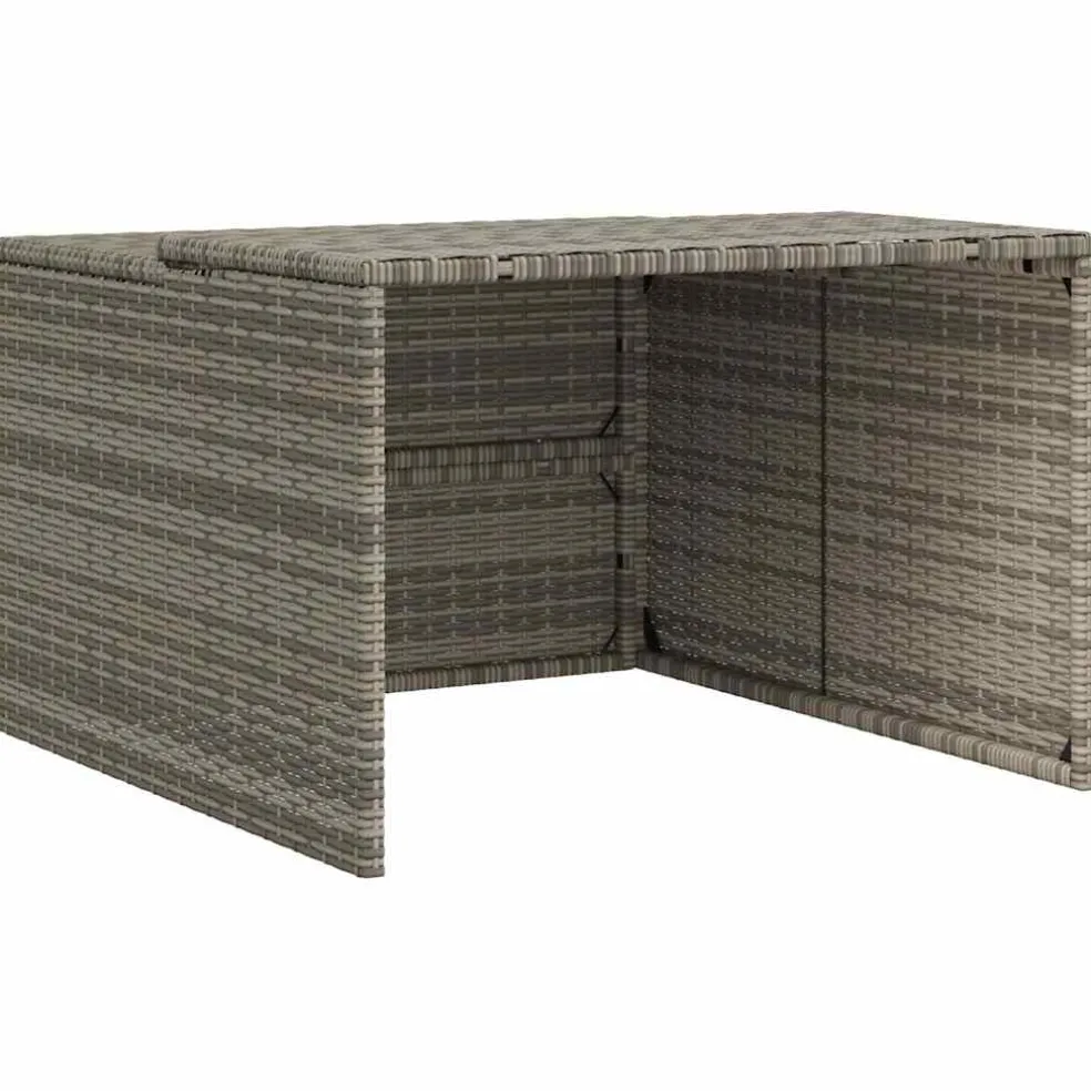 vidaXL Garage voor robotmaaier 86x90x52/57 cm poly rattan grijs