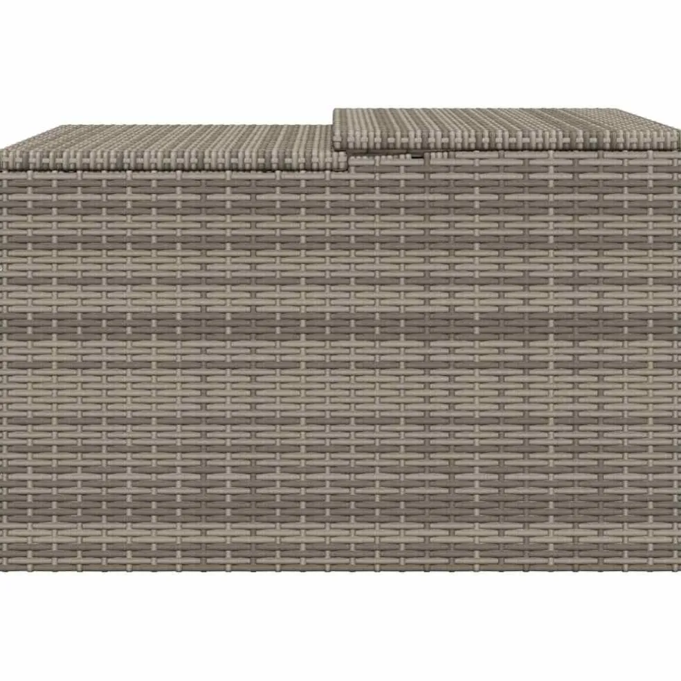 vidaXL Garage voor robotmaaier 86x90x52/57 cm poly rattan grijs