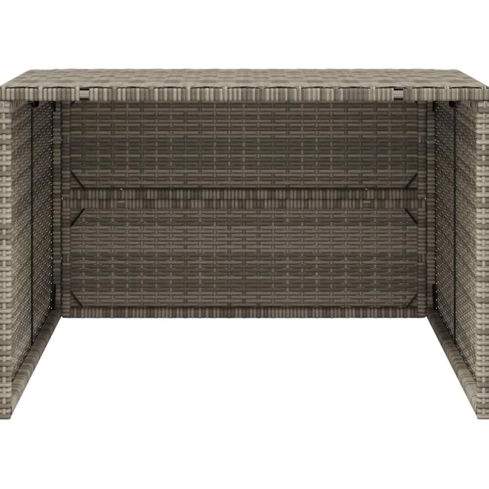 vidaXL Garage voor robotmaaier 86x90x52/57 cm poly rattan grijs