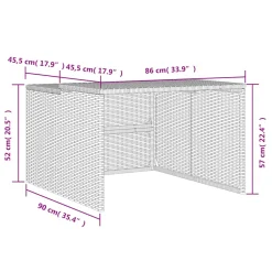 vidaXL Garage voor robotmaaier 86x90x52/57 cm poly rattan zwart