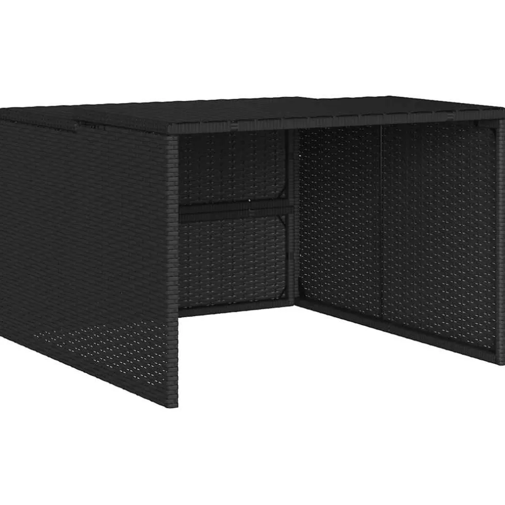 vidaXL Garage voor robotmaaier 86x90x52/57 cm poly rattan zwart