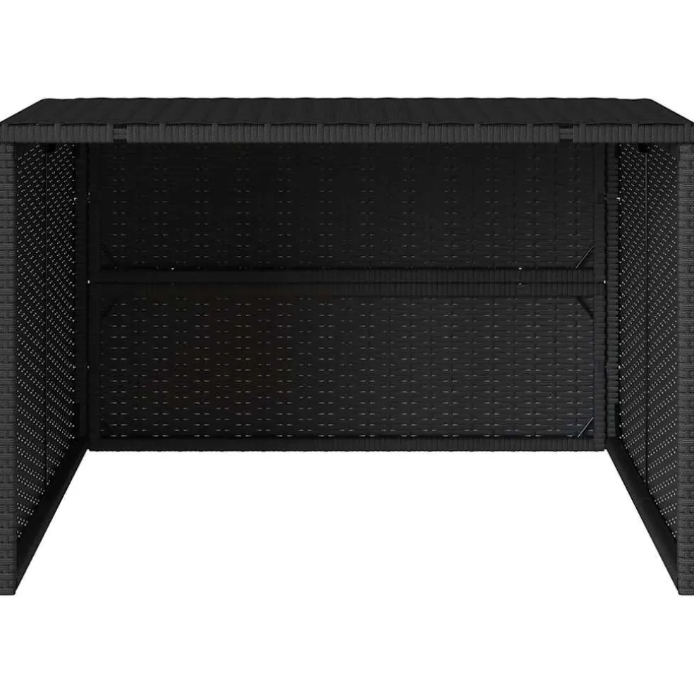 vidaXL Garage voor robotmaaier 86x90x52/57 cm poly rattan zwart