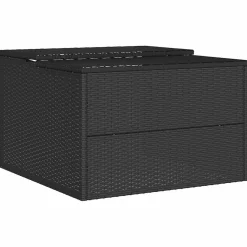 vidaXL Garage voor robotmaaier 86x90x52/57 cm poly rattan zwart