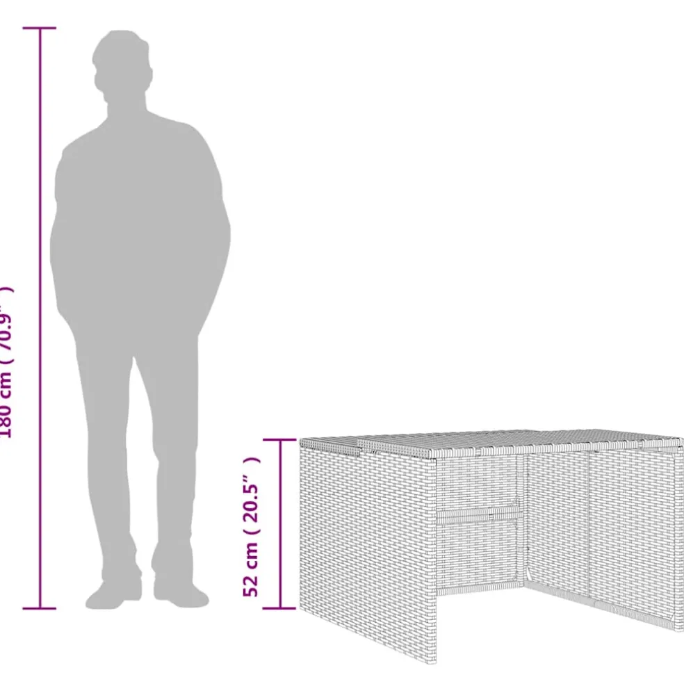 vidaXL Garage voor robotmaaier 86x90x52/57 cm poly rattan zwart