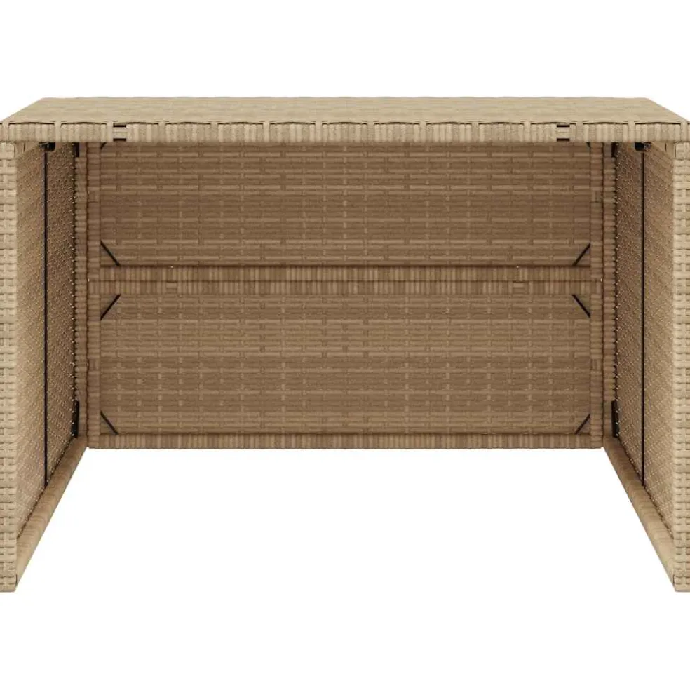 vidaXL Garage voor robotmaaier 86x90x52/57 cm poly rattan beige
