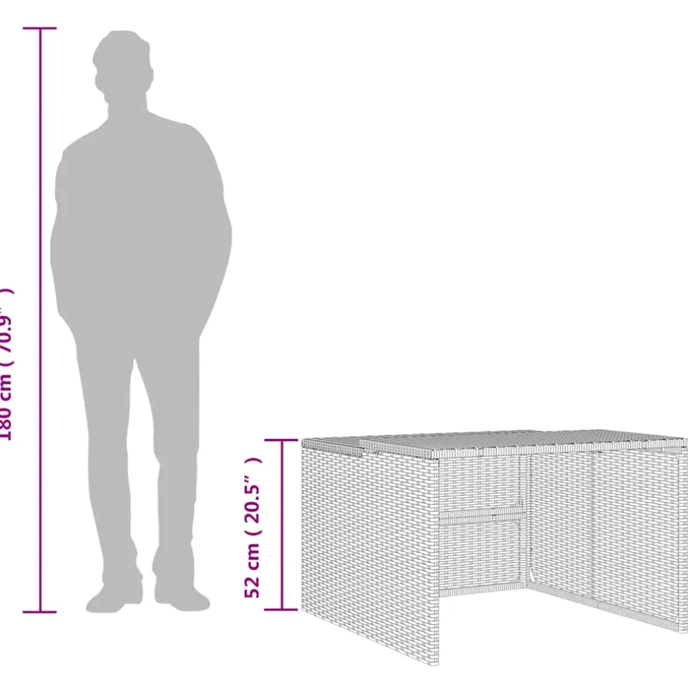 vidaXL Garage voor robotmaaier 86x90x52/57 cm poly rattan beige