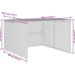 vidaXL Garage voor robotmaaier 86x90x52/57 cm poly rattan beige