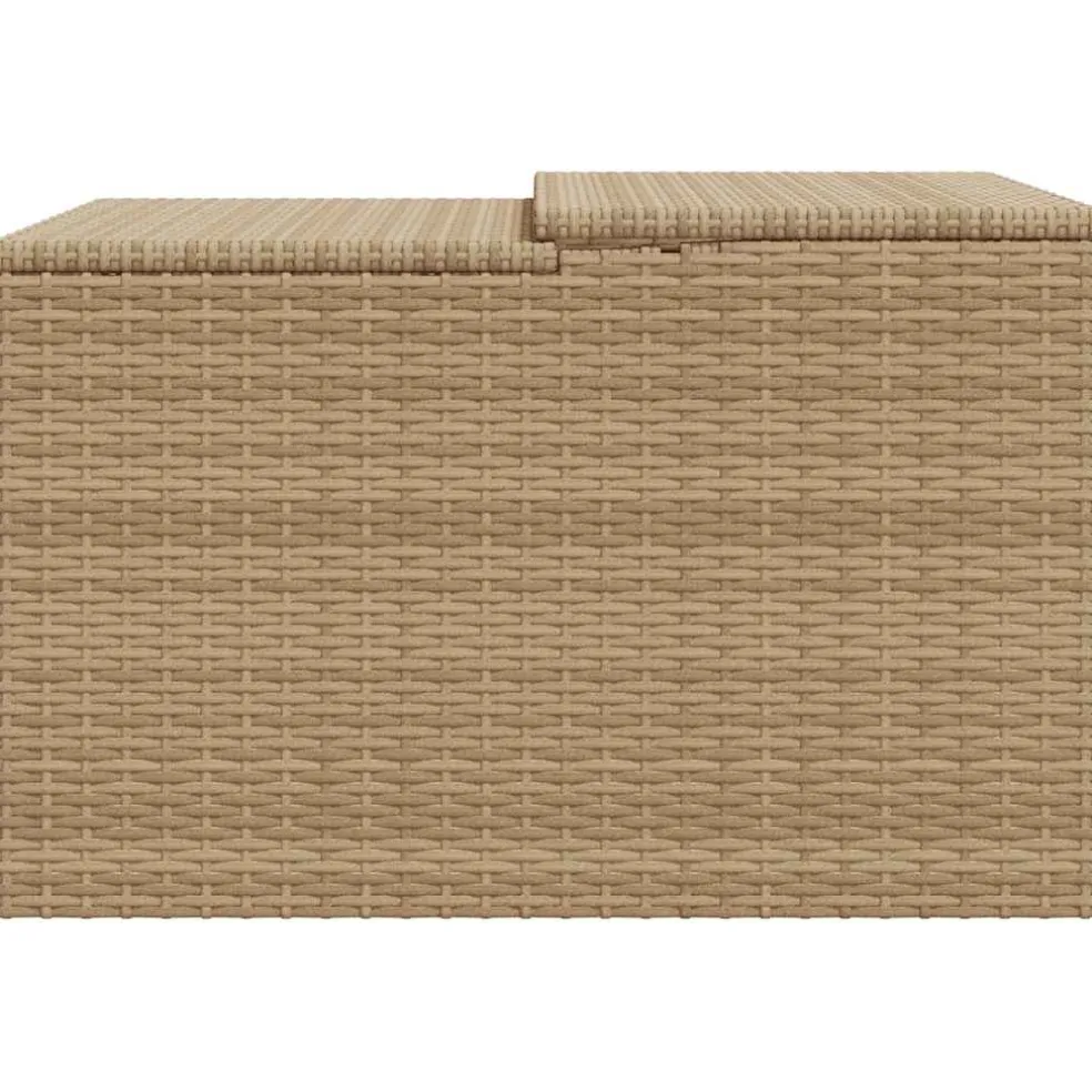 vidaXL Garage voor robotmaaier 86x90x52/57 cm poly rattan beige