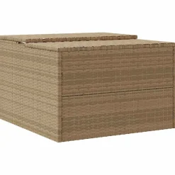 vidaXL Garage voor robotmaaier 86x90x52/57 cm poly rattan beige
