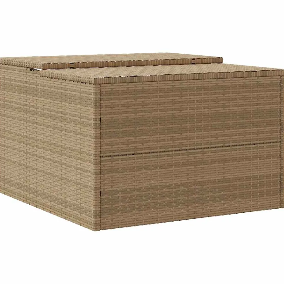 vidaXL Garage voor robotmaaier 86x90x52/57 cm poly rattan beige