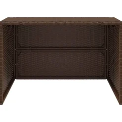 vidaXL Garage voor robotmaaier 86x90x52/57 cm poly rattan bruin
