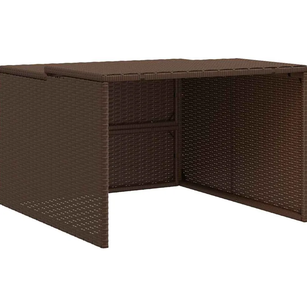 vidaXL Garage voor robotmaaier 86x90x52/57 cm poly rattan bruin