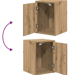 vidaXL Garage wandkast bewerkt hout ambachtelijk eiken