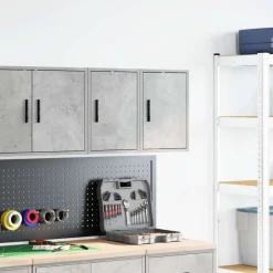 vidaXL Garagewandkasten 2 st bewerkt hout betongrijs