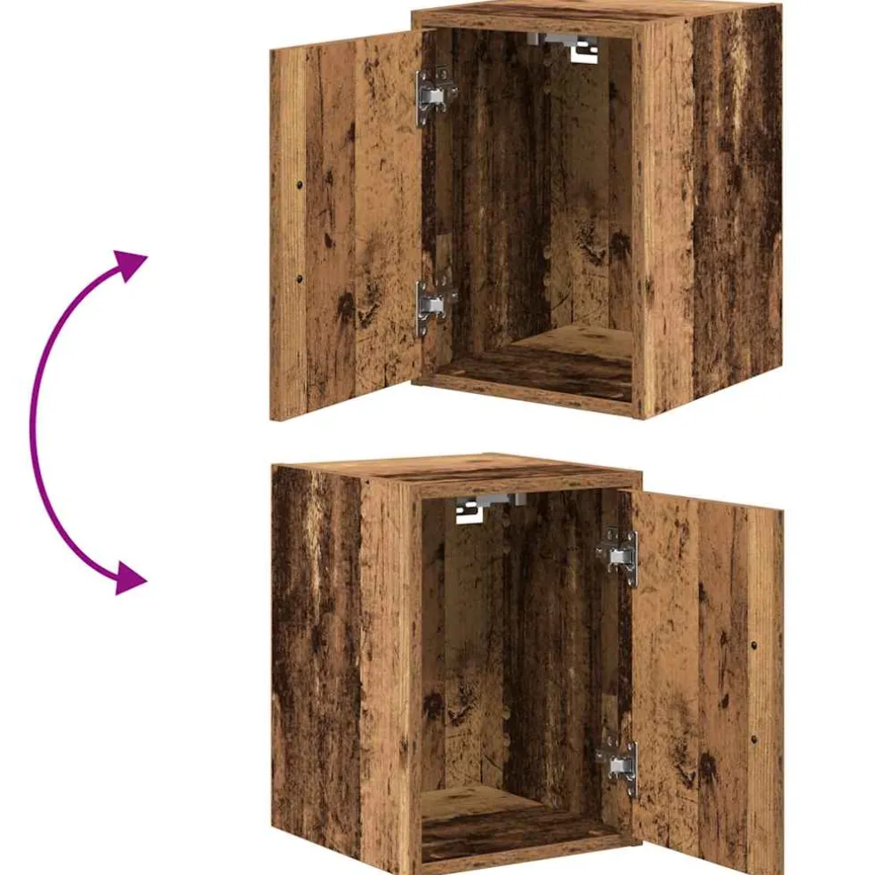 vidaXL Garage wandkasten 2 st bewerkt hout oud hout