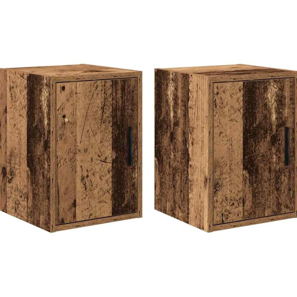 vidaXL Garage wandkasten 2 st bewerkt hout oud hout