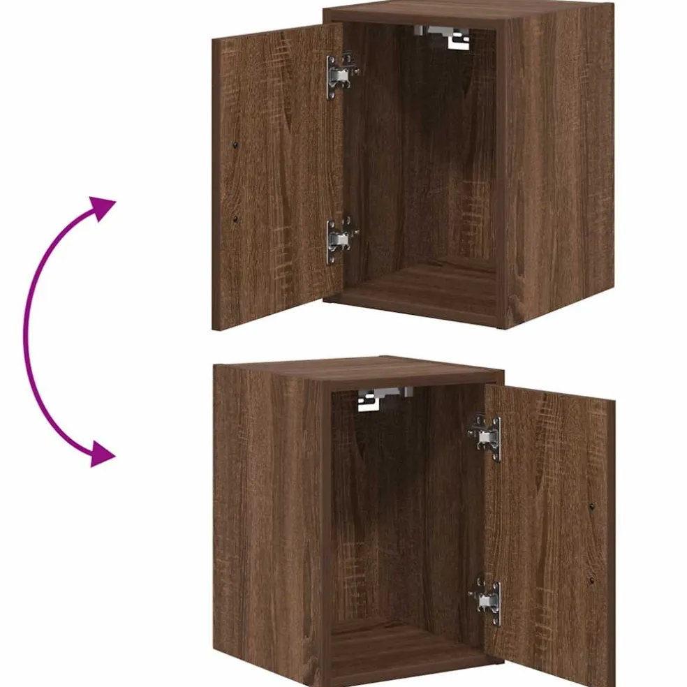 vidaXL Garagewandkasten 2 st spaanplaat bruin eiken