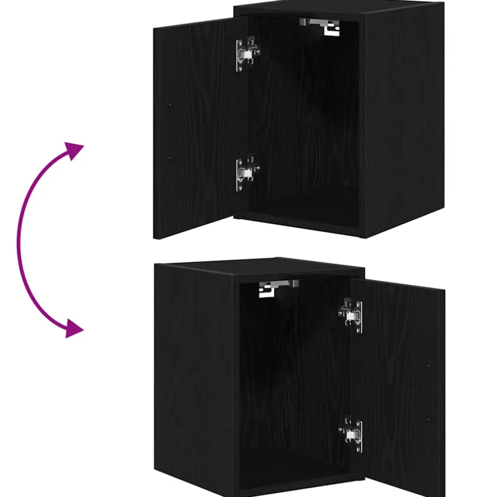 vidaXL Garagewandkasten 2 st spaanplaat zwart