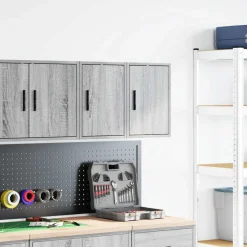 vidaXL Garagewandkasten 2 st spaanplaat Sonoma grijs