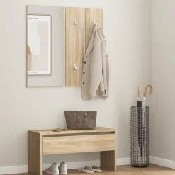 vidaXL Garderobe set bewerkt hout sonoma eiken