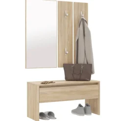 vidaXL Garderobe set bewerkt hout sonoma eiken