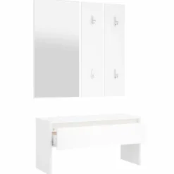 vidaXL Garderobe set bewerkt hout wit