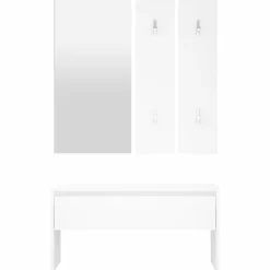 vidaXL Garderobe set bewerkt hout wit