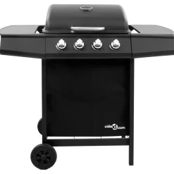 vidaXL Gasbarbecue-grill met 4 branders zwart