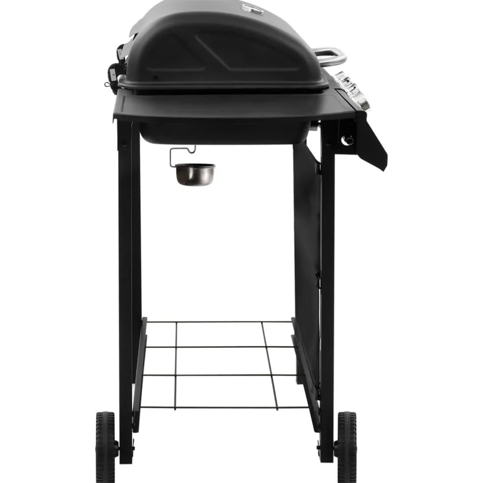 vidaXL Gasbarbecue-grill met 4 branders zwart