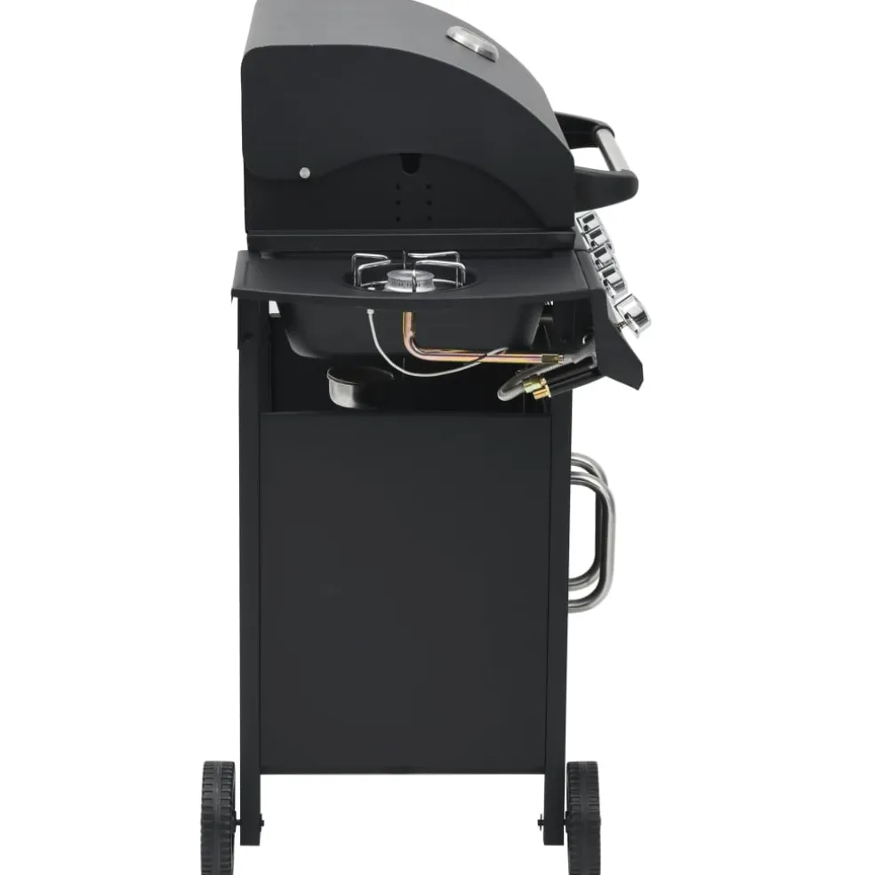vidaXL Gasbarbecue 4+1 kookzone staal zwart