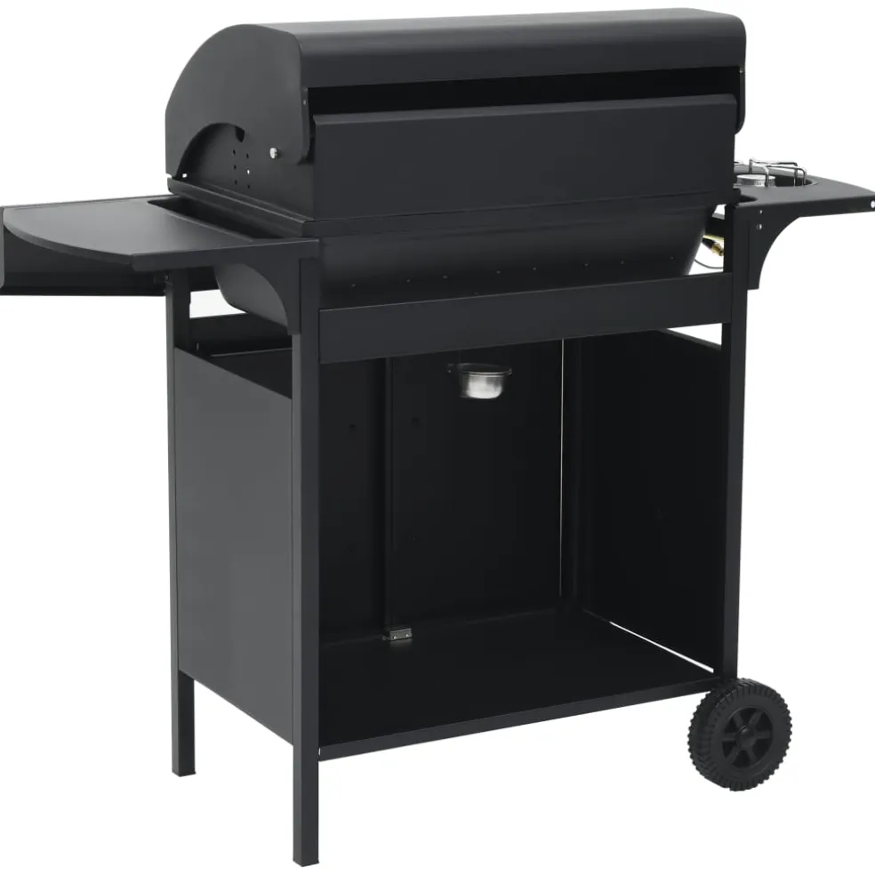 vidaXL Gasbarbecue 4+1 kookzone staal zwart