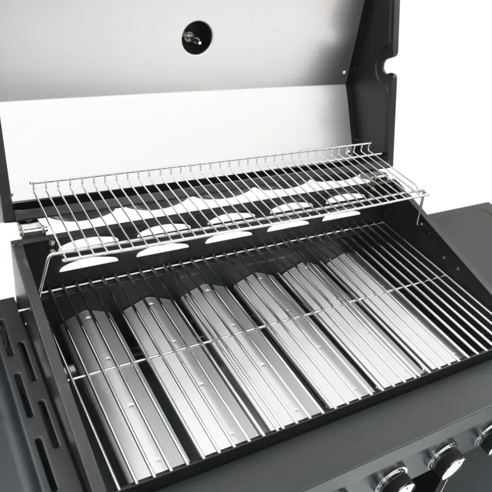 vidaXL Gasbarbecue met 7 branders gepoedercoat staal zwart